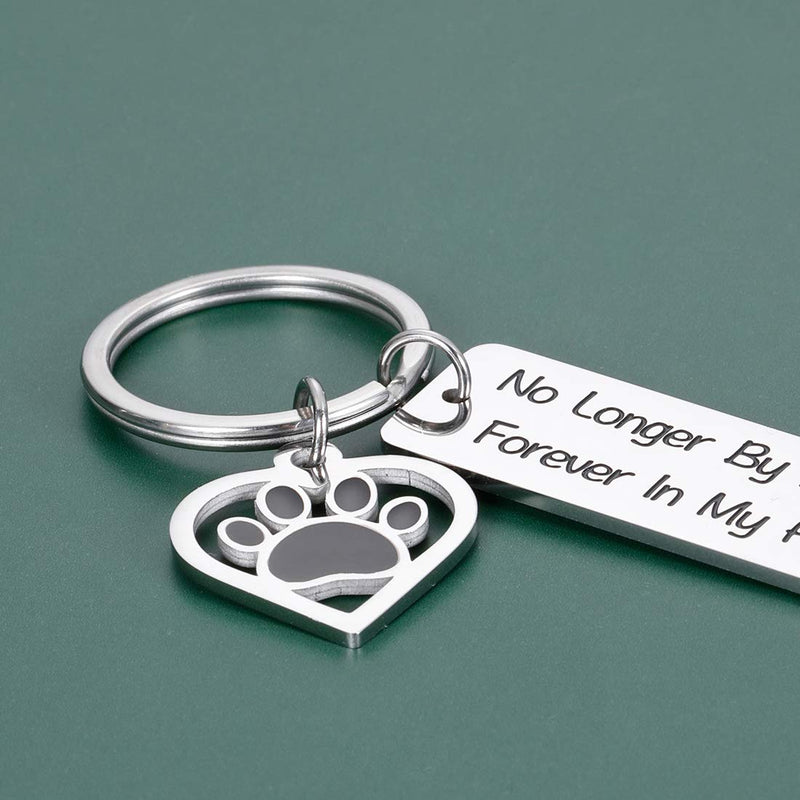 [Australia] - Memorial-Keychain Remembrance Loss-Pet Sympathy Keepsake - Dog Cat Gift for Puppy Doggie Pussy No Longer by My Side But Forever in My Heart Pet Cremation Gifts Jewelry 