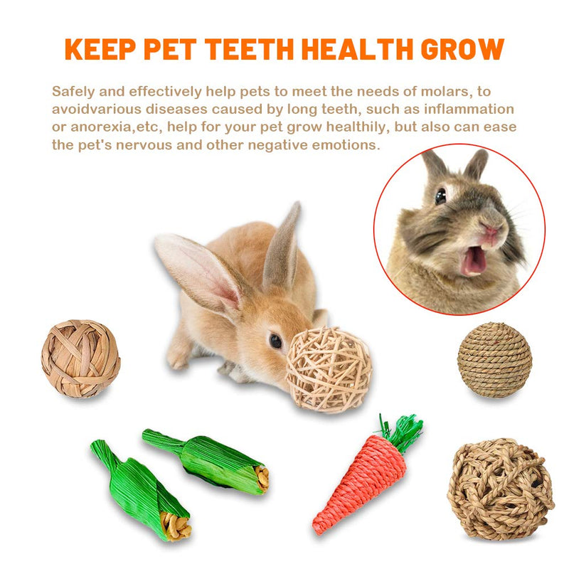 YANGWX Rabbit Guinea Pig Hamster Bunny Chew Toys, Natural Wooden Chinchillas Toys Exercise Accessories, Teeth Care Molar Toy for Hamster Rabbits Gerbils Bird Parrot - 8PCS M:8PCS - PawsPlanet Australia