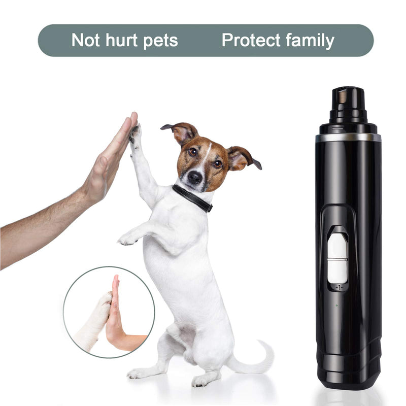 [Australia] - Nisahok Pet Nail Trimmer, Multifunctional Electric Upgraded Version of Pet Nail Trimmer, Painless, Silent and Rechargeable Pet Nail Grinder, Suitable for Large Medium Small Dogs and Cats. black 