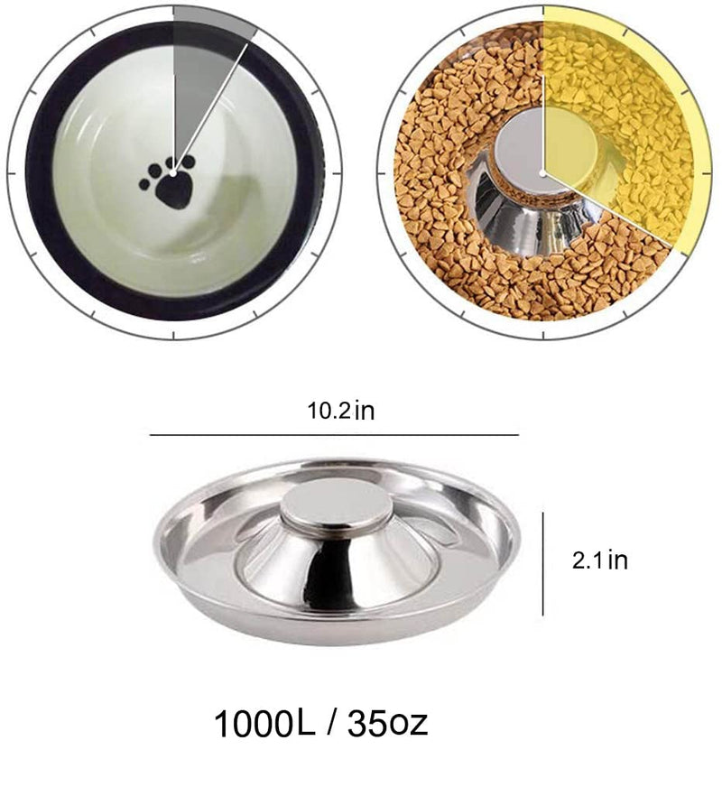 YUDANSI Stainless Steel Dog Bowl, Dog Water Bowl Food Bowls,Puppy Weaning Bowls,Slow Feeder Dog Bowl Where Multiple Puppies and Cats Eat at The Same Time 10.2in-1pcs - PawsPlanet Australia