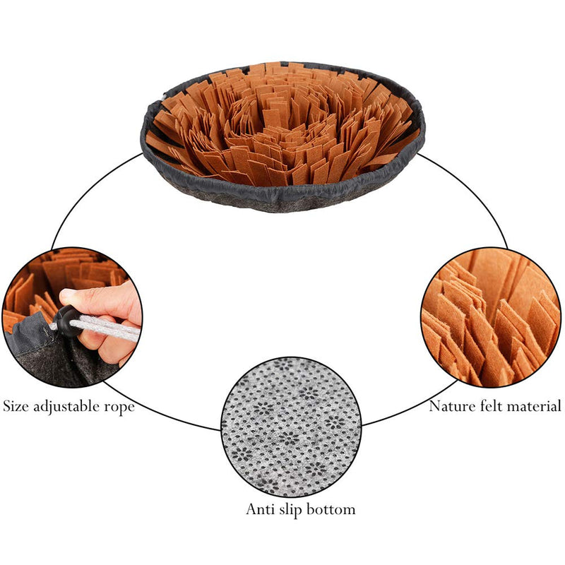 [Australia] - RC GearPro Dog Snuffle Bowl Mat Pet Cat Snuffling Nose Work Mat IQ Training Slow Eat Bowl, Encourages Natural Foraging Skills Dog Feeding Blanket brown 