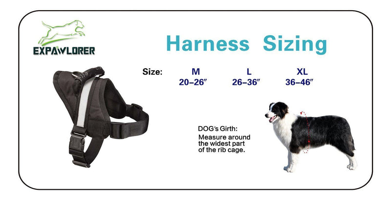 [Australia] - EXPAWLORER Big Dog Harness Soft Reflective No Pull Vest for Medium to Large Dogs L Black 