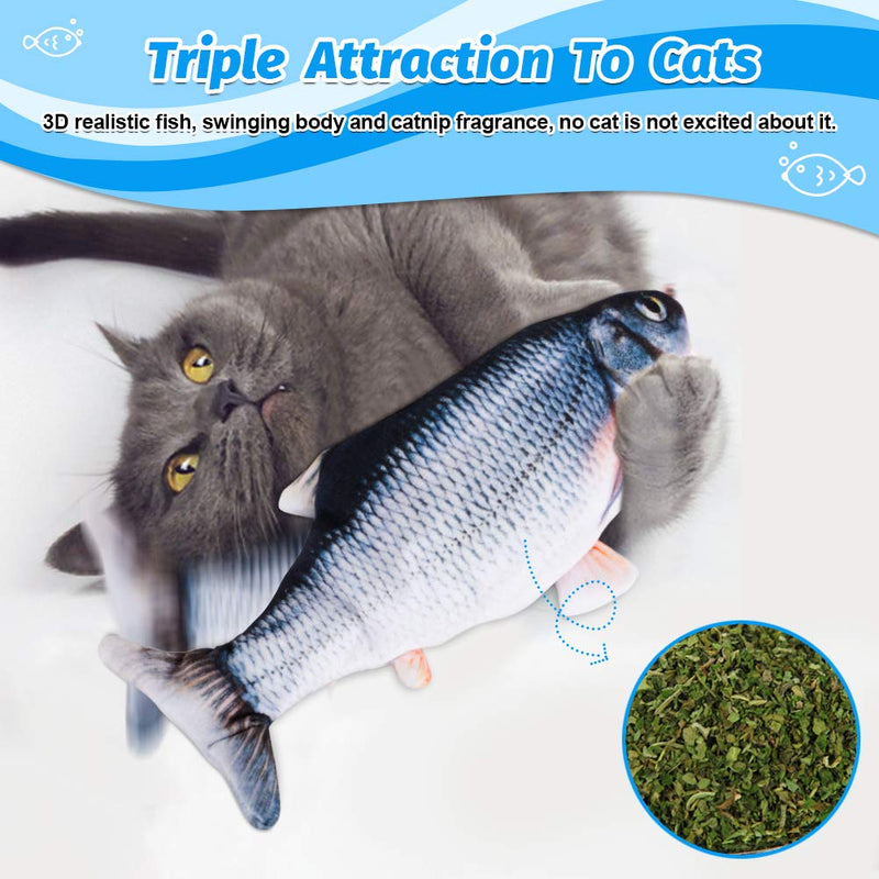 Floppy Fish Cat Toy, Realistic Flopping Fish Cat Toy, Interactive Cat Toys for Indoor Cats, Moving Fish Cat Toy, Kitten Toys, Catnip Toy, Cat Chew Toy, Automatic Cat Kicker Toy for Kitty Exercise Carp - PawsPlanet Australia