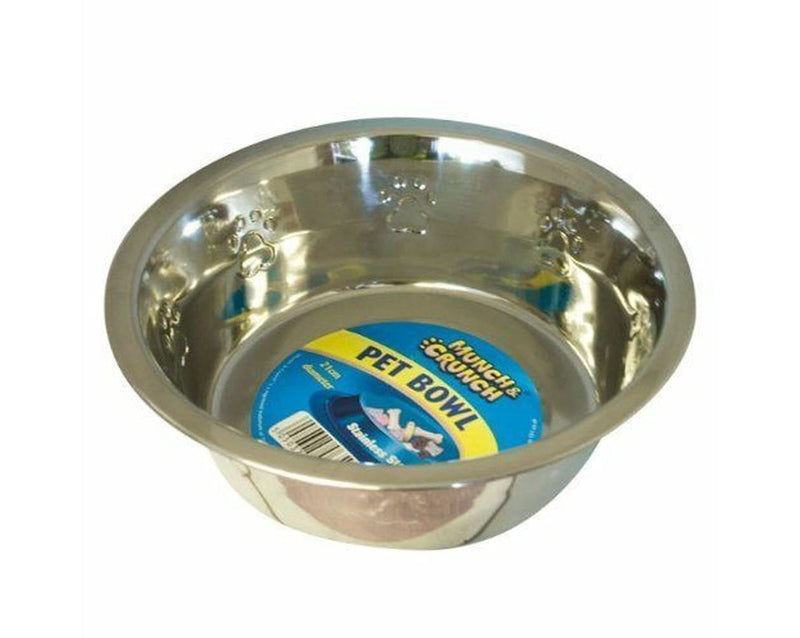Munch & Crunch Large 21cm Stainless Steel Pet Bowl - PawsPlanet Australia