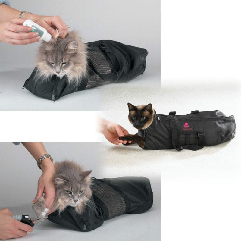 Bestbuy Cat Grooming Bag + Pet Glove, Cat Grooming Bath Bag for Cleaning Ear, Cutting Nails, Medicine Feeding Resisted from Scratch & Biting - PawsPlanet Australia