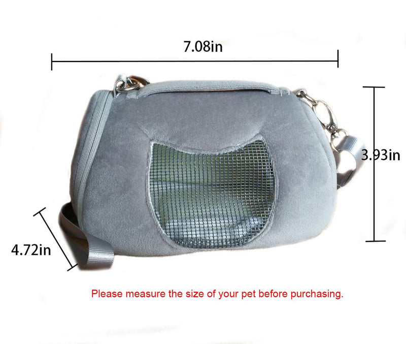 ASOCEA Portable Pet Carrier Outgoing Handbag with Adjustable Single Shoulder Strap Pouch for Sugar Glider Hamster Squirrel Small Animals (7.08x4.72x3.93 inches) - PawsPlanet Australia