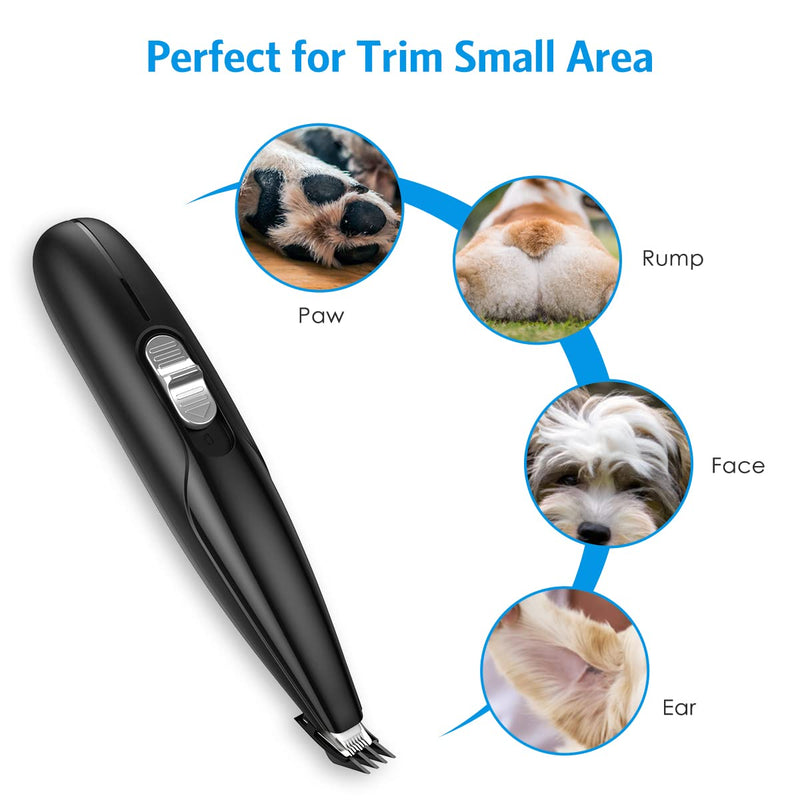Brifit dog cat clipper, quiet dog clipper, pet hair clipper, electric paw trimmer for dogs, cats, dog hair clipper for dogs, cats, paws, ears, eyes, face, black - PawsPlanet Australia