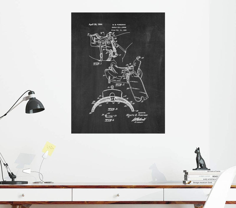 [Australia] - Horse Saddle Patent Print Chalkboard (5" x 7") M14145 5" x 7" 