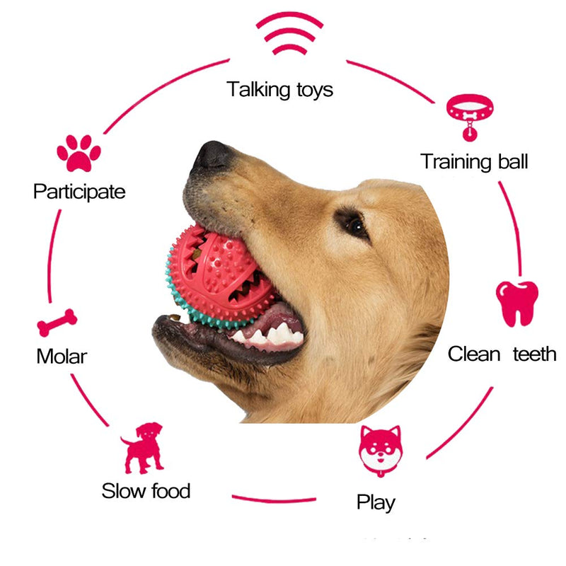 Sktree Dog Toy Suction Sucker pet Leakage Food Ball tug of war Interactive Relaxation in Large Dog Teeth Cleaning Resistant molars Squeak Ball (Red+White) Red+White - PawsPlanet Australia