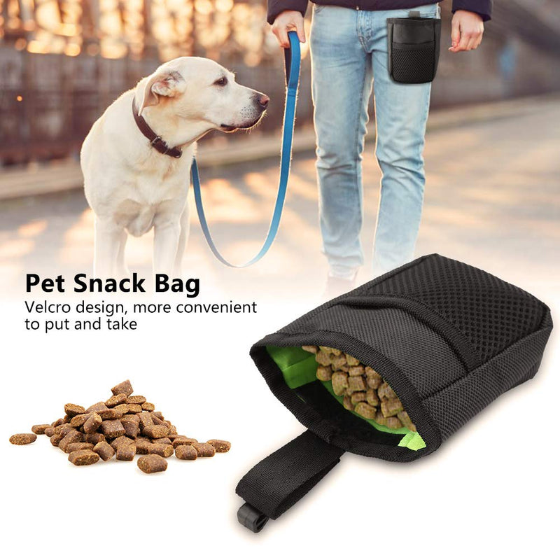 Dog Treat Bag Multifunctional Portable Dog Food Treat Pouch Dog Walking Bag Puppy Snack Bags Treat Carrier for Walking, Running, Training or Traveling(Black) Black - PawsPlanet Australia