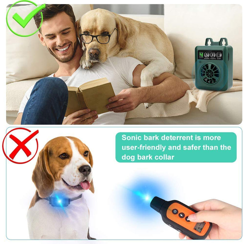 FcrenHuang Anti Barking Device, Bark Control Device with 4 Adjustable Ultrasonic Volume Levels, Automatic Ultrasonic Dog Bark Deterrent for Small Medium Large Dog (Green) - PawsPlanet Australia