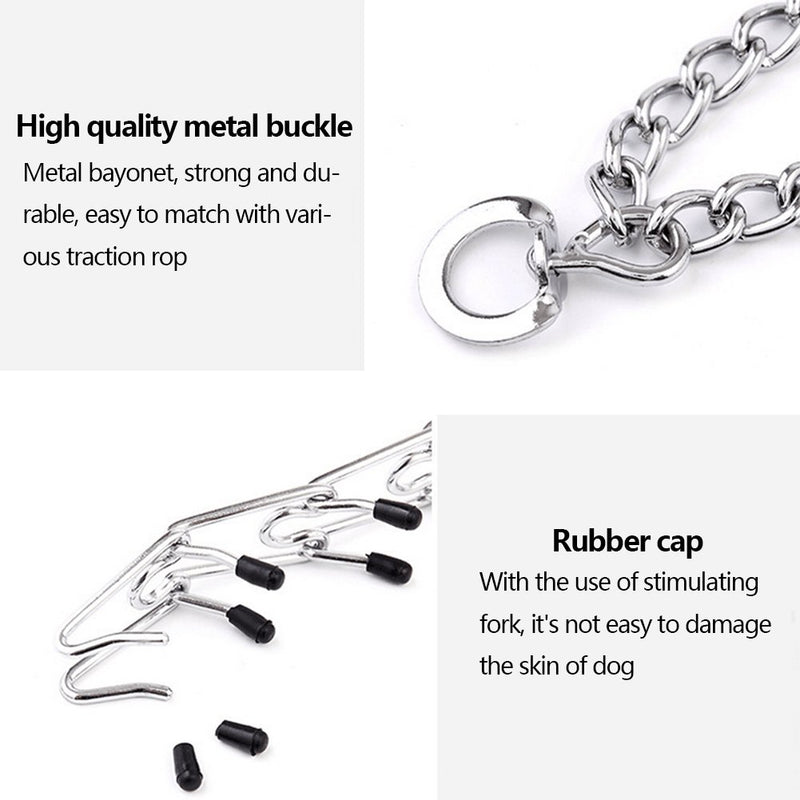 [Australia] - Luck Dawn Dog Prong Training Collars, Stainless Steel Pain-Free Pinch Collar with Protective Rubber Tips, Available in 4 Sizes XL, 4.0mm x 22" Girth 