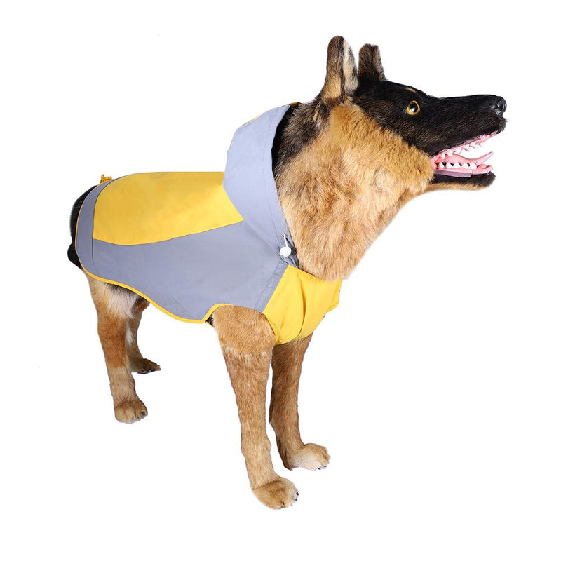 CENGYIUK Dog Raincoat with Hood & Collar Hole & Safe Reflective Strips, Rain/Water Resistant - Size S to XXL Available - Stylish Premium Dog Raincoats (M(Chest:60-72cm，Back:50cm，Neck:38-44cm)) - PawsPlanet Australia