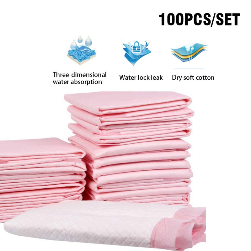 BLEVET Pet Training Pads Dog Pee Pad Super Absorbent Protection Diaper for Dog Cat MZ068 (45x33cm,100pcs,Pink) 45x33cm,100pcs,Pink - PawsPlanet Australia