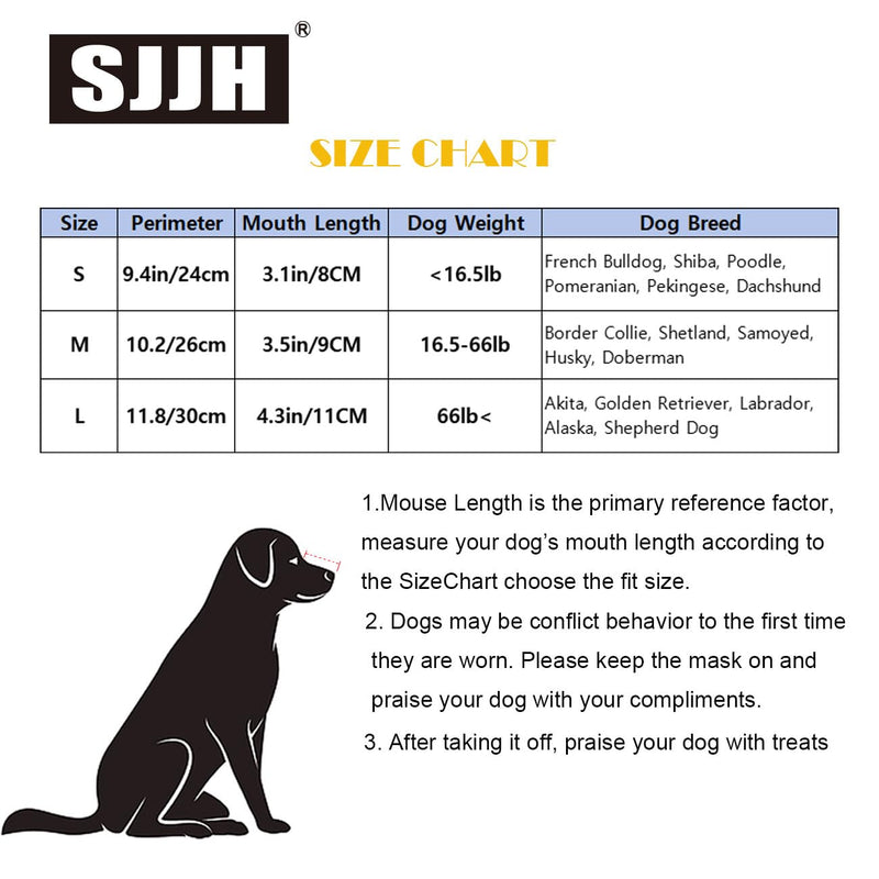SJJH Dog Filter Muzzle, Pet Protective Respirator, Anti Dust Breathing Mask, Smog Filter 3pcs(S) Small - PawsPlanet Australia