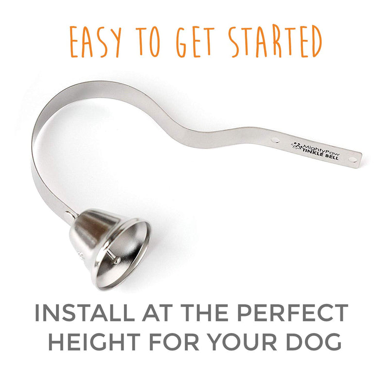 Mighty Paw Metal Potty Bell, an All Metal Dog Doorbell with Sleek Silver Bell and Support, The Thick-Walled Durable Bell Optimizes Sound Quality. Includes Training Guide - PawsPlanet Australia
