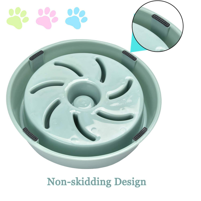 Slow Eating Dog Bowl Interactive Feeder, Pet Food Slow Feeder Bowl with Non-Slip Rubber Base, Non-Toxic Eco-Friendly Maze Dog Bowl Preventing Choking and Anti-Gulping(Blue) Blue - PawsPlanet Australia