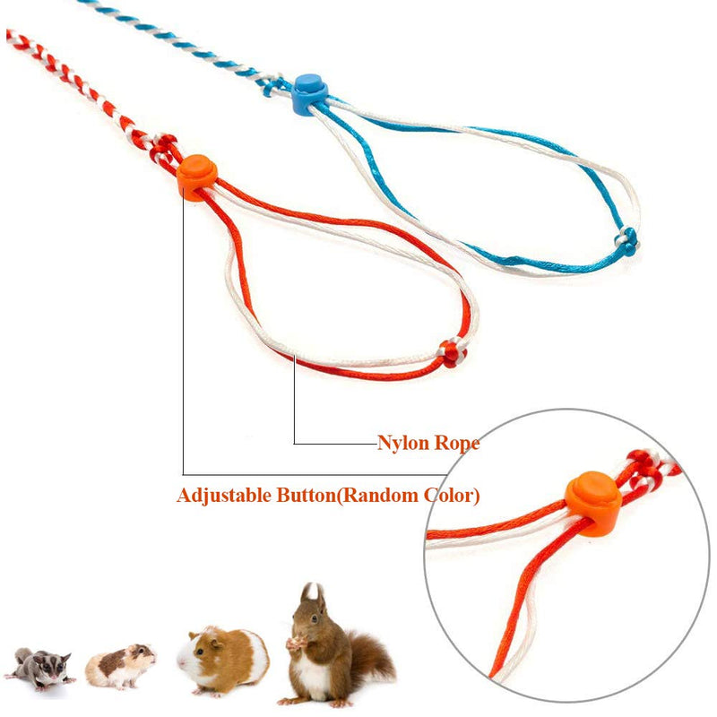ASOCEA 4 Pcs Hamster Harness and Leash Adjustable Pet Nylon Lead Walking Rope Suitable for Guinea Pig Chinchillas Ferret Rat Mouse Squirrel Gerbil Small Animal - PawsPlanet Australia