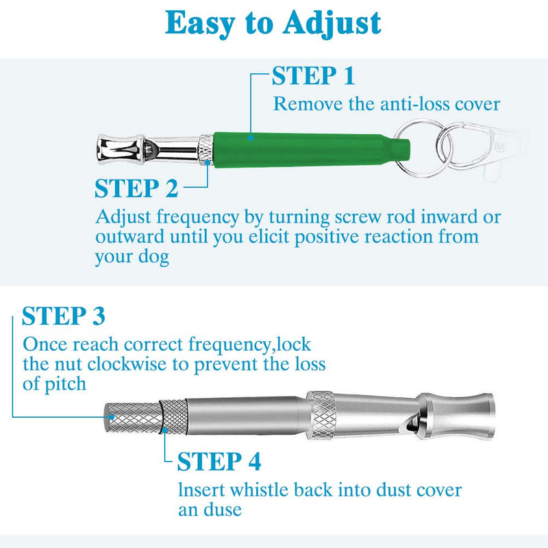 Werpower Dog Whistle with Lanyard 2 PCS, Loud and Far-Reachin Ultrasonicg Dog Whistle for Puppy Training, Stopping Barking, Fetching, Sitting and Recall, Standardized Frequency (green) green - PawsPlanet Australia