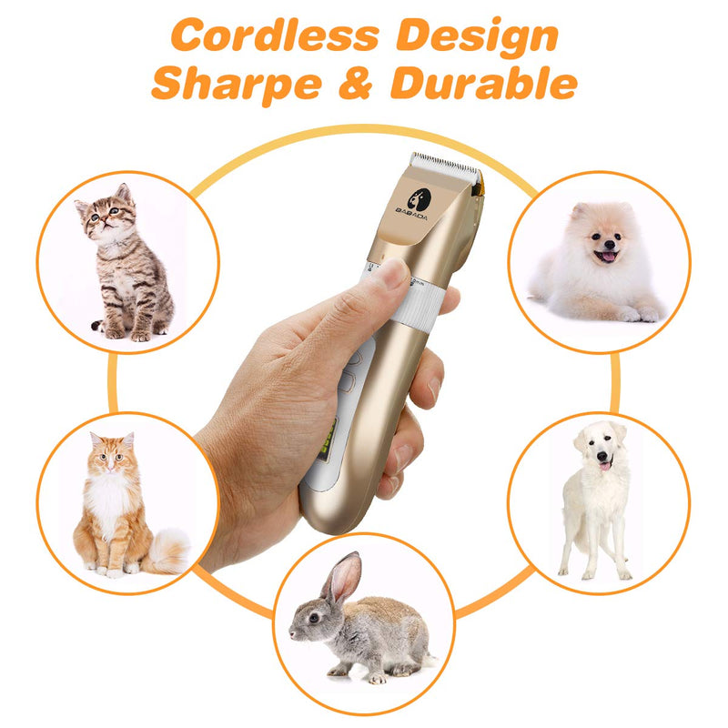 [Australia] - FOCUSPET Pet Grooming Clippers, Professional Dog Hair Clippers Electric Pet Hair Clipper Kit Trimmer Cat & Dog Clippers Set for Dogs Cats 2 Speed USB Rechargeable LED Display 