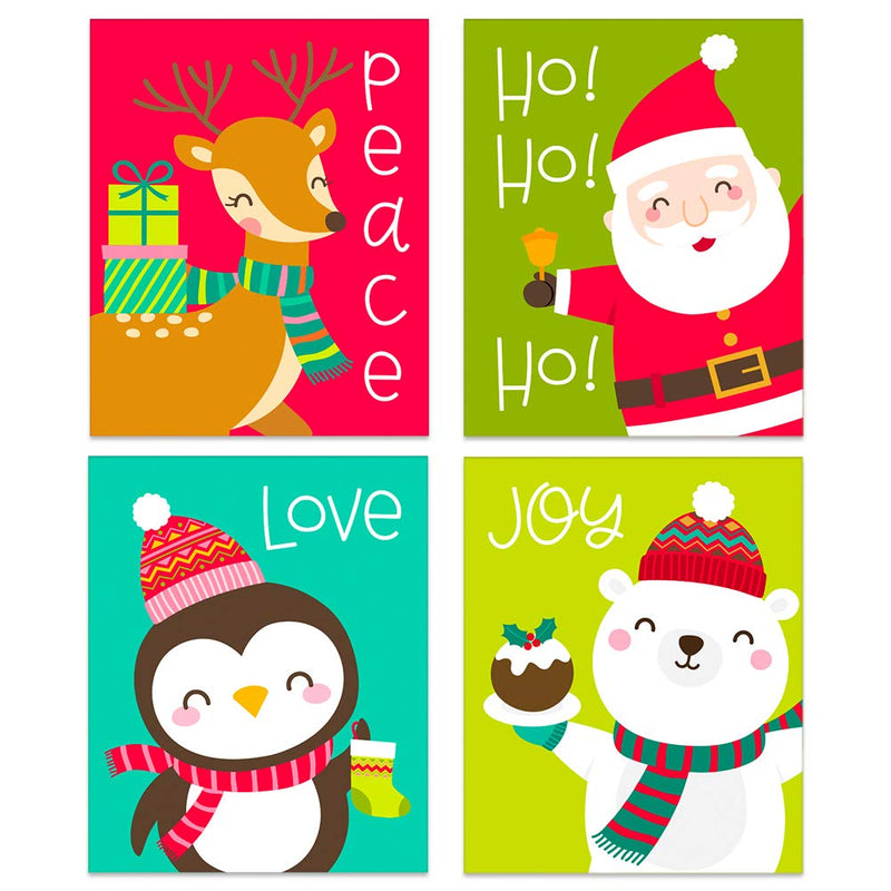 WaaHome 4pcs Christmas Wine Bottle Labels 4''x5'' Christmas Party Wine Bottle Decorations Santa Claus Snowmen Elk Wine Bottle Labels Stickers for Christmas Party Decor Supplies - PawsPlanet Australia