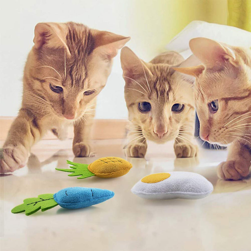 AWOOF Catnip Toys for Cats, Natural Catnip Kitten Toys Cat kitty Toys Set YELLOW - PawsPlanet Australia