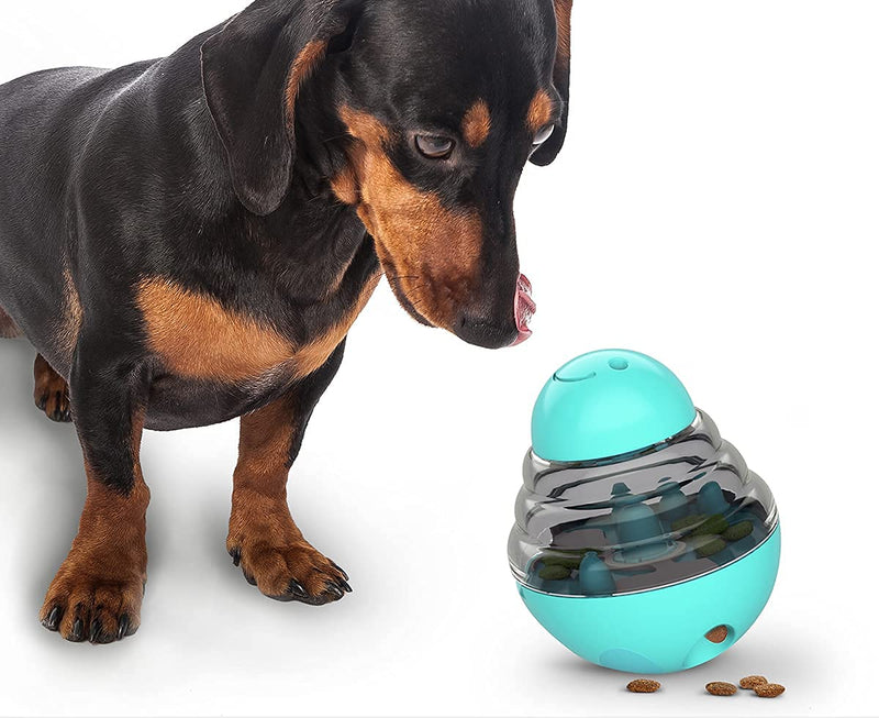 FIOIQ Dog Food Treat Dispenser Toy Interactive Tumbler Design for Puppy Slow Feeder Treat Ball Toys for Dog Cat and Pets Increase IQ (Blue) - PawsPlanet Australia