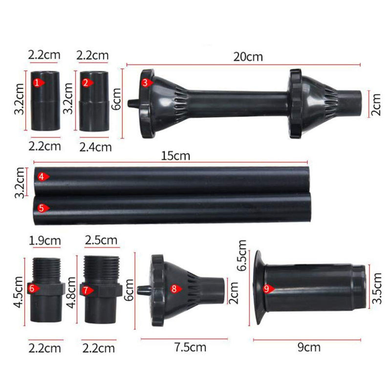 TOPBATHY 9 Pcs Fountain Pump Nozzle Set Water Spray Heads for Submersible Pump Pool Pond Fountain - PawsPlanet Australia