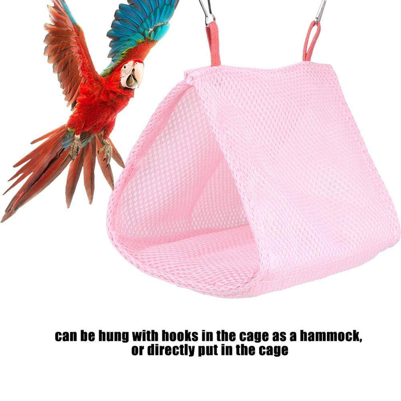 Parrot Hammock, Summer Breathable Mesh Parrot Bird Hanging Bed Tent for Budgies Eclectus Parakeet Cockatiels Lovebird Finch Cage Toy(Pink) Pink - PawsPlanet Australia