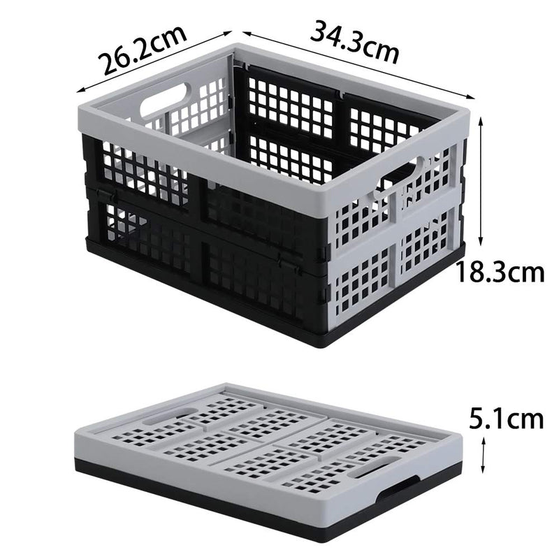 Qqbine 16 Litre Plastic Stackable Collapsible Crate, Milk Crate, 4 Packs, F - PawsPlanet Australia