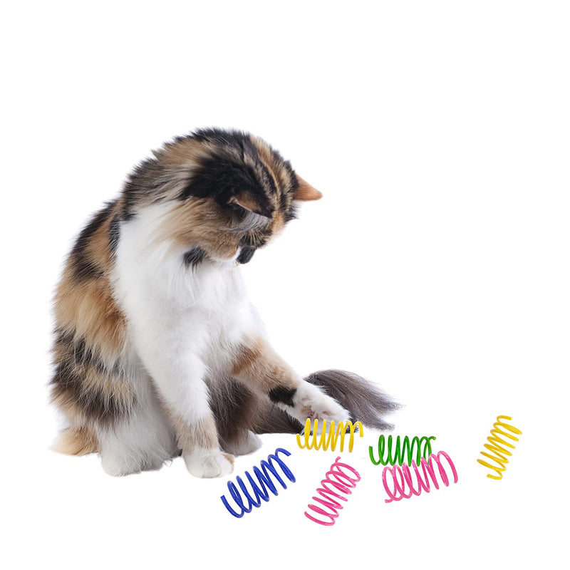 PAWSCRAT Cat Spring Toys, 20 Packs Colorful and Durable Plastic Spring coils That Attract Indoor Cats to swat, bite, and Hunt, Providing Interactive Playtime and stimulating Their Natural Instincts - PawsPlanet Australia