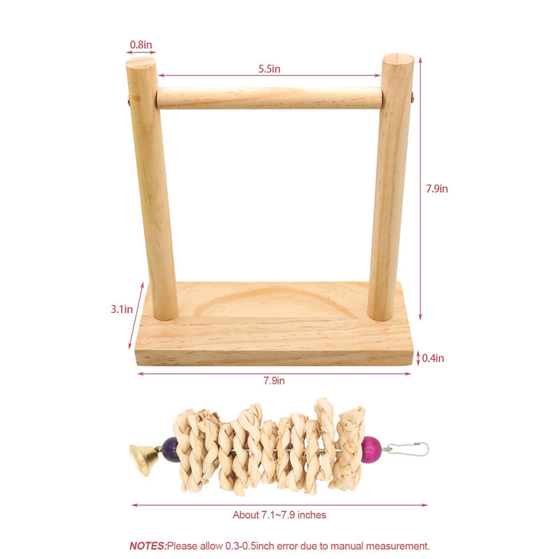 [Australia] - suruikei Parrot Training T Stand Perch, Tabletop Bird Perch Shelf, Wood Playstand Portable Training Playground, Bird Cage Toys Accessories for Small Cockatiels Conures Parakeets Lovebirds Finch T shape 