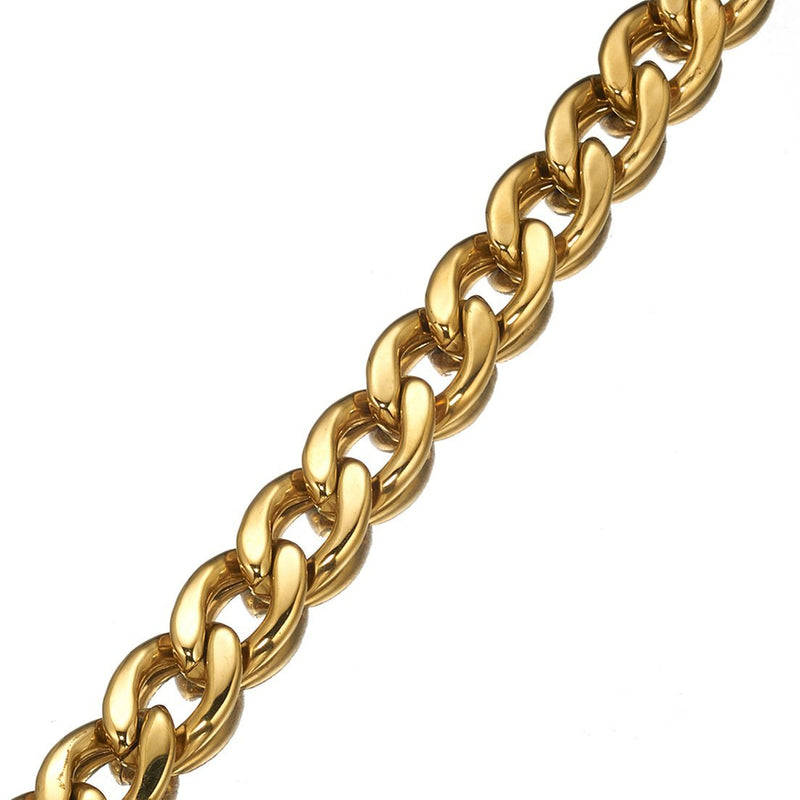 [Australia] - GZMZC 13/15/19mm Strong Gold Plated Stainless Steel NK Link Chain Dog Pet Collar Choker Necklace 12-36inch 15mm width 14" recommend dog's neck:10" 