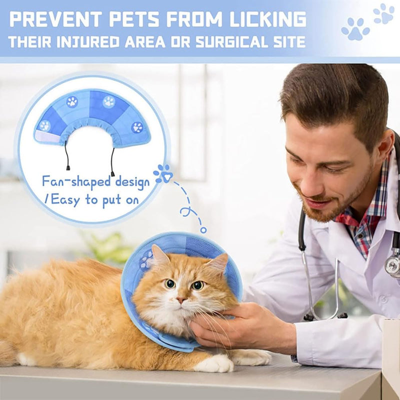 Moollyfox Cat Collar, Adjustable Collar, Cat Collar, Recovery Collar, Soft Collar Cone for Puppies, Small Dogs and Cats After Surgery and Injuries M Pack of 2 - PawsPlanet Australia