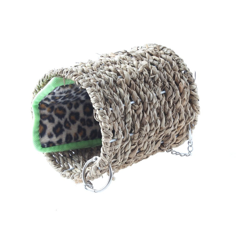 emours Natural Sea Grass Hammock Play Tunnel Hanging Bed Toy House for Pet Rat Hamster - PawsPlanet Australia