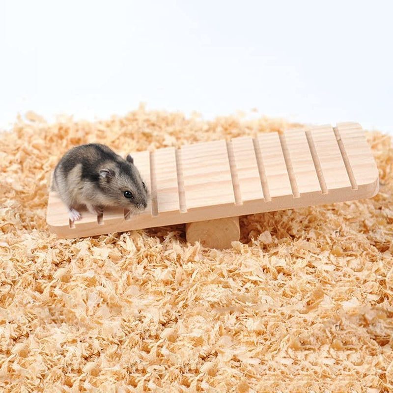 ANCLLO Swing Seesaw Toy for Pet Hamsters, Wooden Chew Climbing Pet Cage Accessories for Chinchilla Ferrets Rodents Small Animals, Gift for Small Animals, Mouse, Rats, Chinchilla, Gerbils - PawsPlanet Australia
