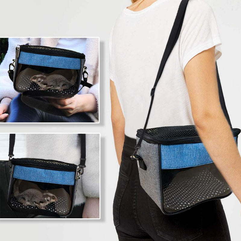 Guinea Pig Hamster Carrier Bag, Upgraded Small Pet Carrier Bag Super Soft Coral Fleece Hedgehog Pouch Portable Outgoing Travel Bag with Adjustable Shoulder Strap and Breathable Mesh for Glider Etc - PawsPlanet Australia