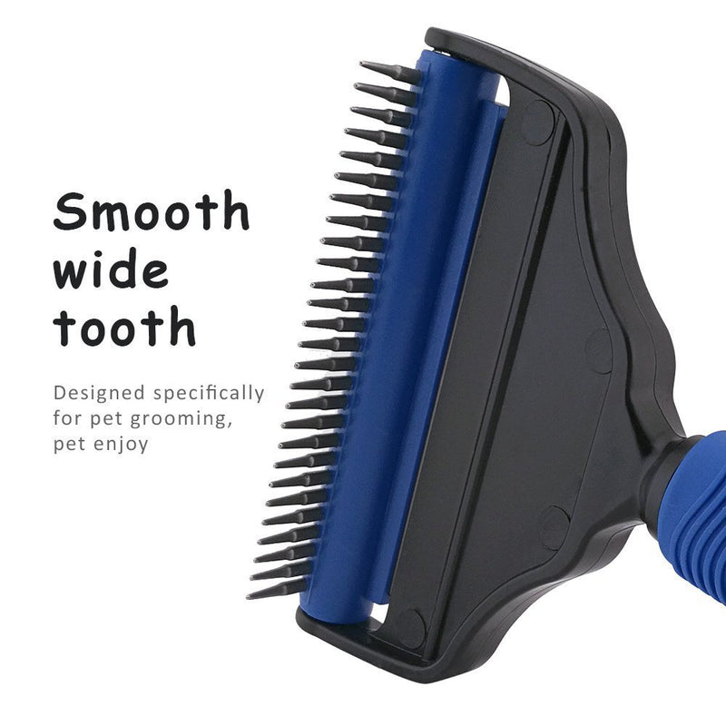 [Australia] - AAPVP Dog Grooming Brush and Deshedding Tool for Dogs and Cats 2-in-1 Dog Brush Dual Rake for Short or Long Haired Pets 