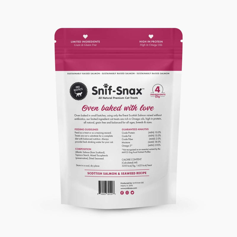 Snif-Snax All Natural Premium Cat Treats Scottish Salmon Sweet Potato and Seaweed Recipe, 3 oz. - PawsPlanet Australia