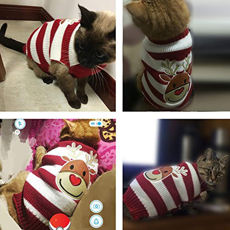 BOBIBI pet Knit cat Sweater, cat Cold Warm Clothing, pet Sweatshirt M - PawsPlanet Australia