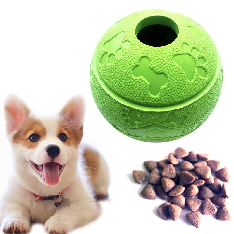 Dog Toy Indestructible Feeder Ball Snack Ball Made of Natural Rubber Dog Interactive Balls Diameter 8.1 cm (1 x Green + 1 x Blue) - PawsPlanet Australia