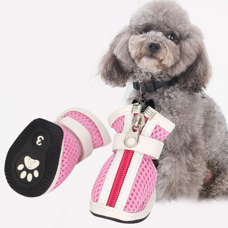 Atyhao Summer Breathable Dog Boots, 4pcs Paw Protector Dog Boots Breathable Protect Paws Soft Nonslip Soles Breathable Mesh Dog Shoes (#2) #2 - PawsPlanet Australia
