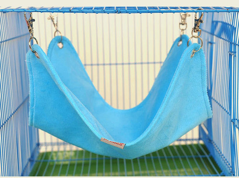 [Australia] - Keersi Winter Warm Plush Hammock Swing Hanging Bed Nest House for Pet Syrian Hamster Gerbil Rat Mouse Chinchillas Guinea Pig Squirrel Small Animal Cage Toy Blue 