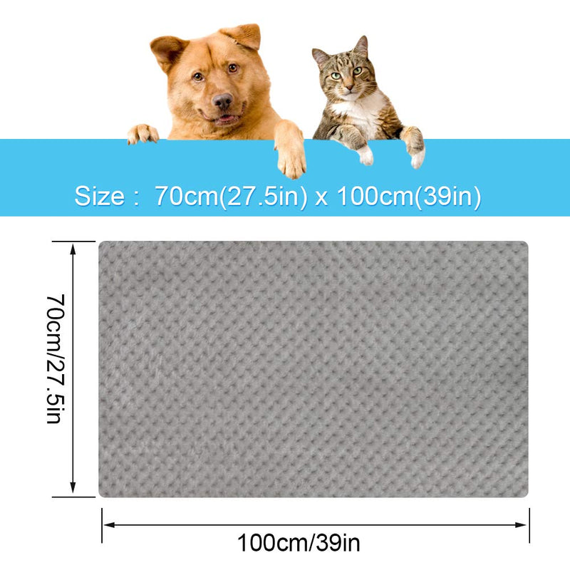 Onarway Dog Blanket Washable 70cm x 100cm Puppy Blanket, Fluffy Fleece Pet Blanket Throw for Puppy Dogs, Cats and Other Small Medium Pets Grey S(70 x 100 CM) Gray - PawsPlanet Australia