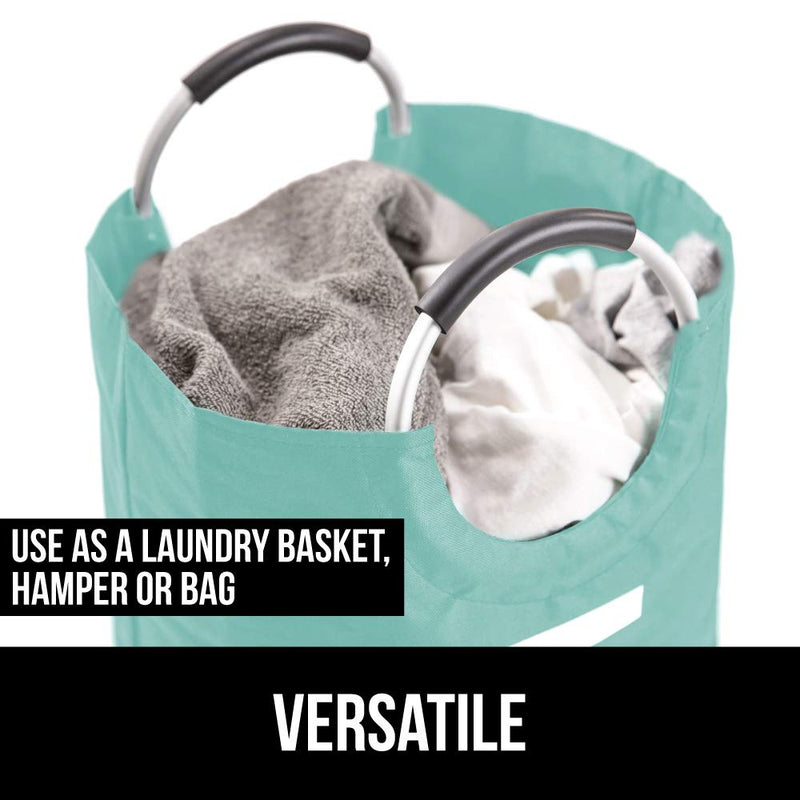 Gorilla Grip Premium Laundry Basket, Heavy Duty Clothes Bag, 115L, Durable Handles for Easy Carry, Collapsible Cloth Baskets, College Dorm Hampers, Foldable Fabric Hamper Bags, 17 L x 31 H, Turquoise X-Large/115L - PawsPlanet Australia