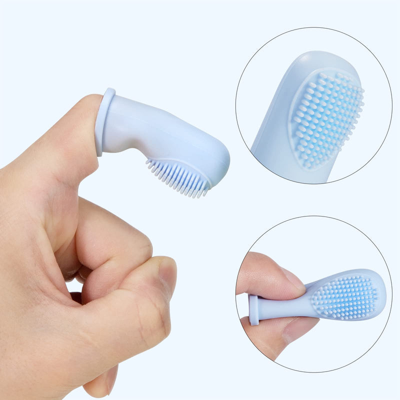 Dog Toothbrush Finger Toothbrush Silicone Pet Teeth Cleaning Toothbrush for Dogs Cat Dental Care Blue Pack of 8 - PawsPlanet Australia
