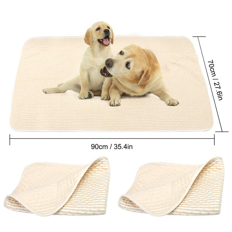 Vindar 2 Packs Large Washable Pee Pads For Dogs, 28 x 35 Inch Reusable Anti-Slip Dog Training Pee Pads, 4 Layers Of Protection Design With Soft Cotton Blend, Leak Proof, Super Absorbency 2 Pack - PawsPlanet Australia