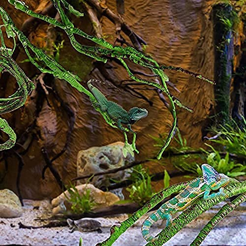 PINVNBY Flexible Reptile Vines Plants Bendable Jungle Climbing Vine Terrarium Plastic Plant Leaves Pet Tank Habitat Decor for Bearded Dragons Lizards Geckos Snakes Hermit Crab Frogs and More Reptiles - PawsPlanet Australia