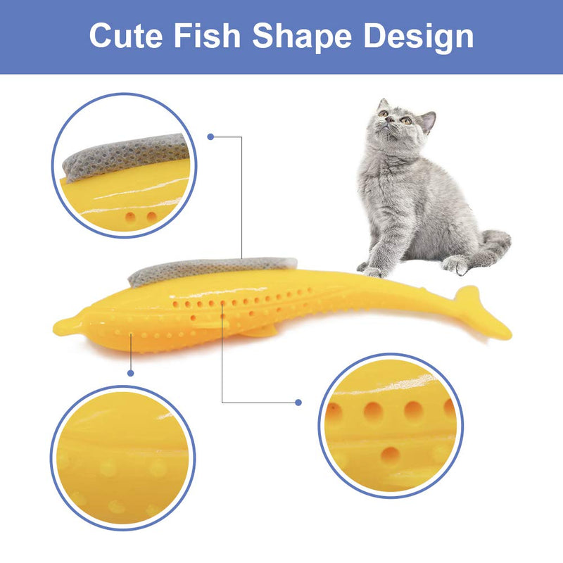 [Australia] - Jmxu's Catnip Toys for Cats Interactive Fish Shape Toothbrush Refillable Catnip Chew Toys for Cats Kitten Teeth Cleaning Blue,Pink&Orange 