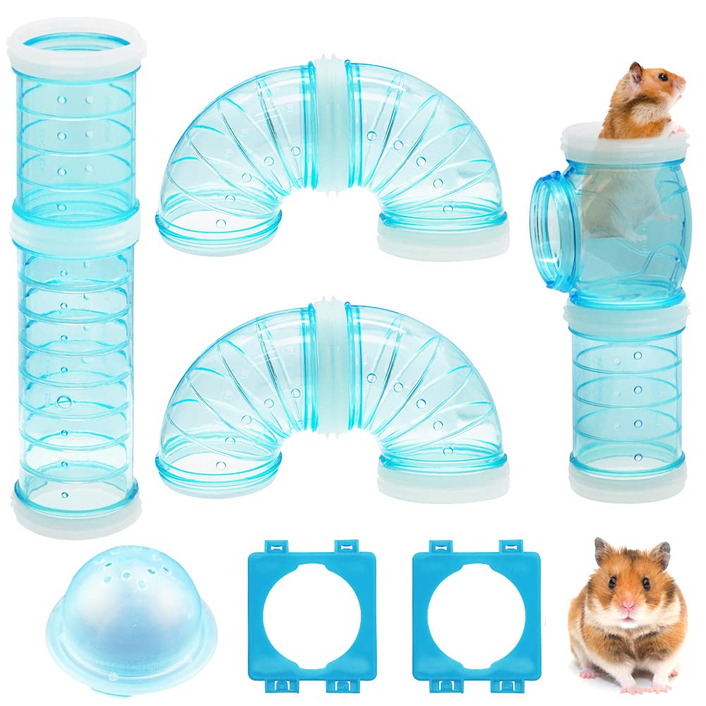 PUDSIRN Hamster Tube Set, Transparent Hamster Cage Adventure External Tube Creative DIY Connecting Tunnel Hamster Toy to Accommodate Small Animals Such as Hamster, Mouse - 5.4cm - PawsPlanet Australia